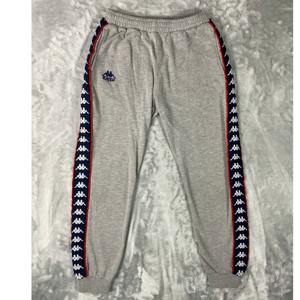 Kappa 222 Banda Alanz Sweatpants Mens Small Grey Blue Red 19808 Joggers